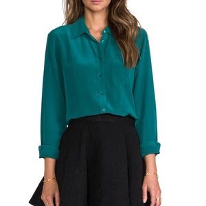 Teal Equipment silk shirt
